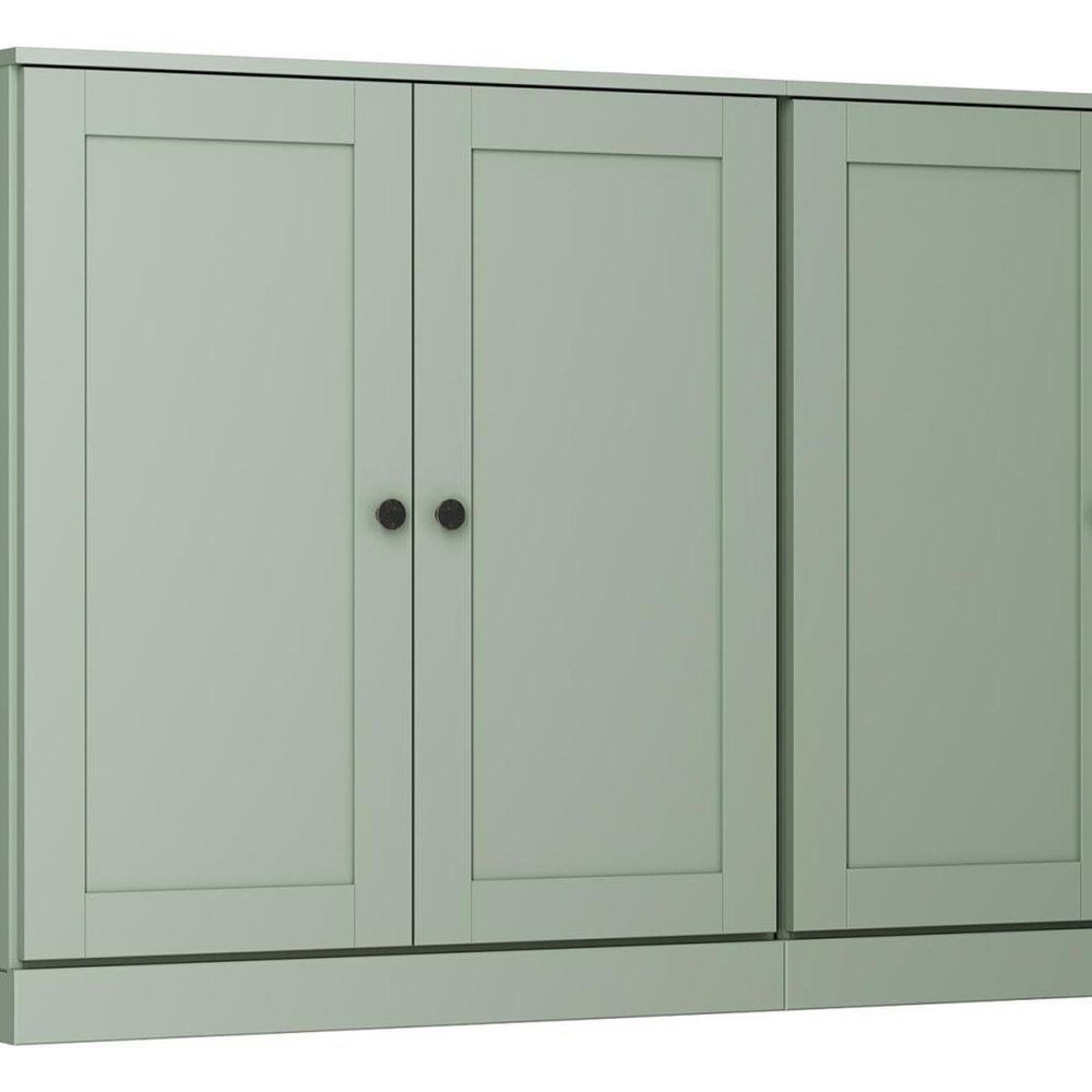 64" Sage Solid Wood Four Drawer Sideboard With Four Doors