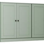 64" Sage Solid Wood Four Drawer Sideboard With Four Doors
