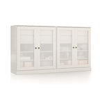 64" White Solid Wood Four Drawer Sideboard With Four Doors