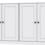 64" White Solid Wood Four Drawer Sideboard With Four Doors