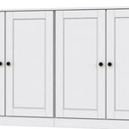 64" White Solid Wood Four Drawer Sideboard With Four Doors
