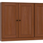 64" Coffee Solid Wood Four Drawer Sideboard With Four Doors
