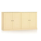 64" Yellow Solid Wood Four Drawer Sideboard With Four Doors