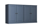 64" French Blue Solid Wood Four Drawer Sideboard With Four Doors