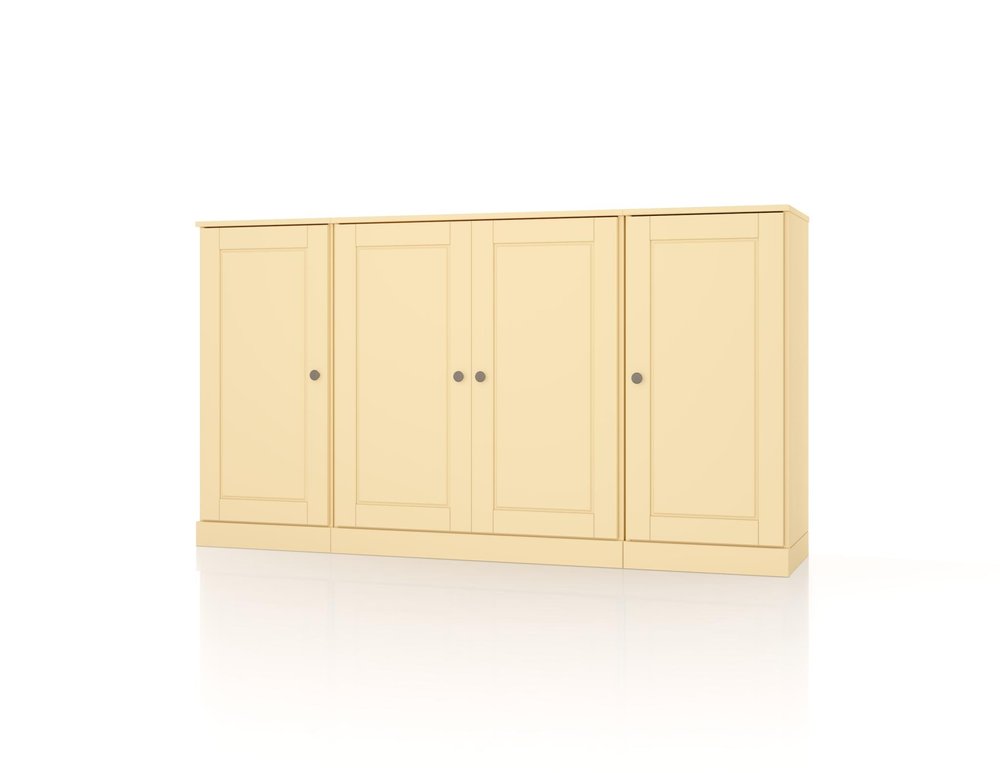65" Yellow Solid Wood Two Drawer Sideboard With Four Doors