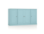 65" Aqua Solid Wood Two Drawer Sideboard With Four Doors