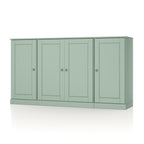 65" Sage Solid Wood Two Drawer Sideboard With Four Doors