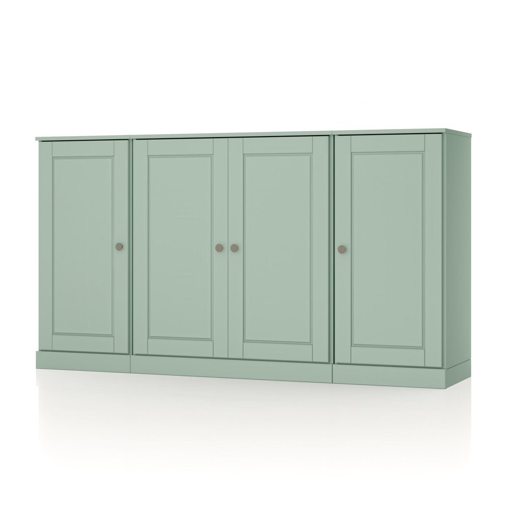 65" Sage Solid Wood Two Drawer Sideboard With Four Doors
