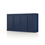65" Navy Blue Solid Wood Two Drawer Sideboard With Four Doors