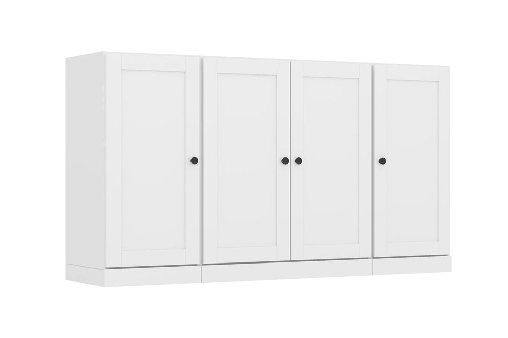 65" White Solid Wood Two Drawer Sideboard With Four Doors