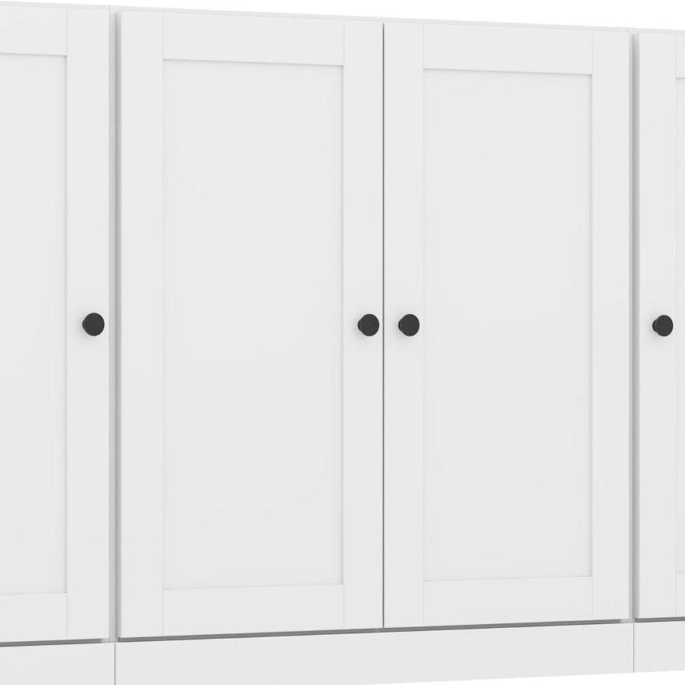 65" White Solid Wood Two Drawer Sideboard With Four Doors