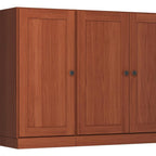 65" Coffee Solid Wood Two Drawer Sideboard With Four Doors