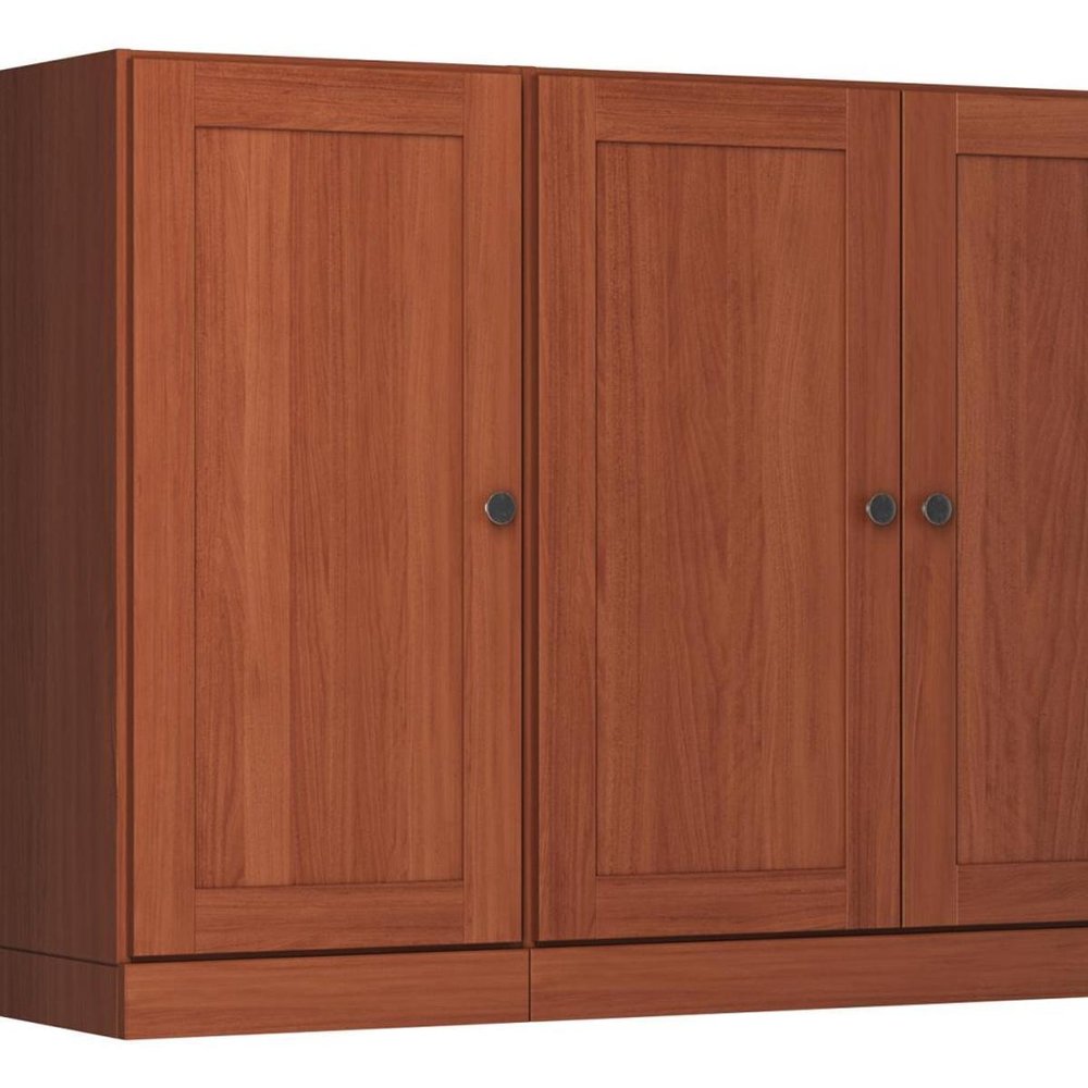 65" Coffee Solid Wood Two Drawer Sideboard With Four Doors