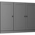 65" Gray Solid Wood Two Drawer Sideboard With Four Doors