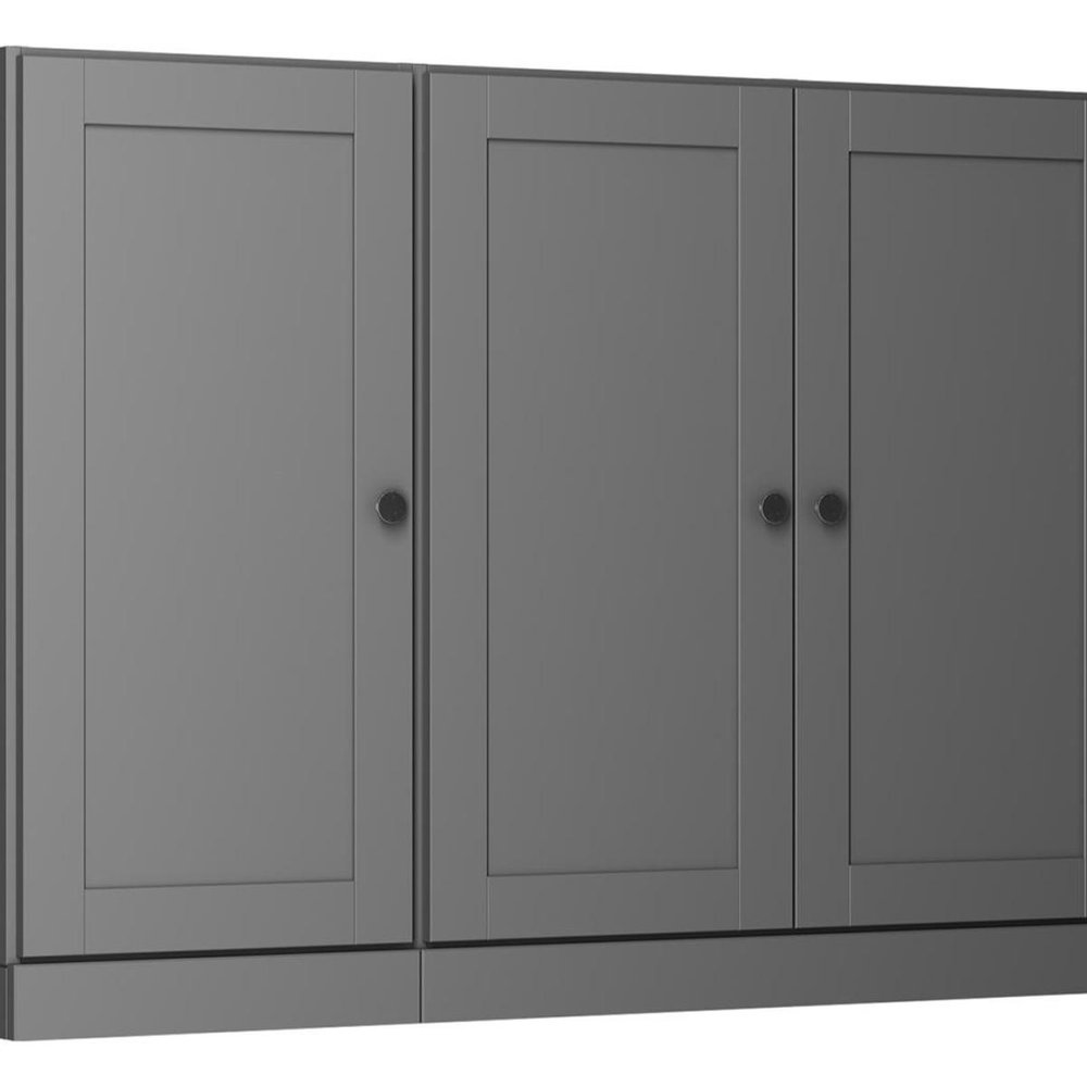 65" Gray Solid Wood Two Drawer Sideboard With Four Doors