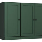 65" Green Solid Wood Two Drawer Sideboard With Four Doors