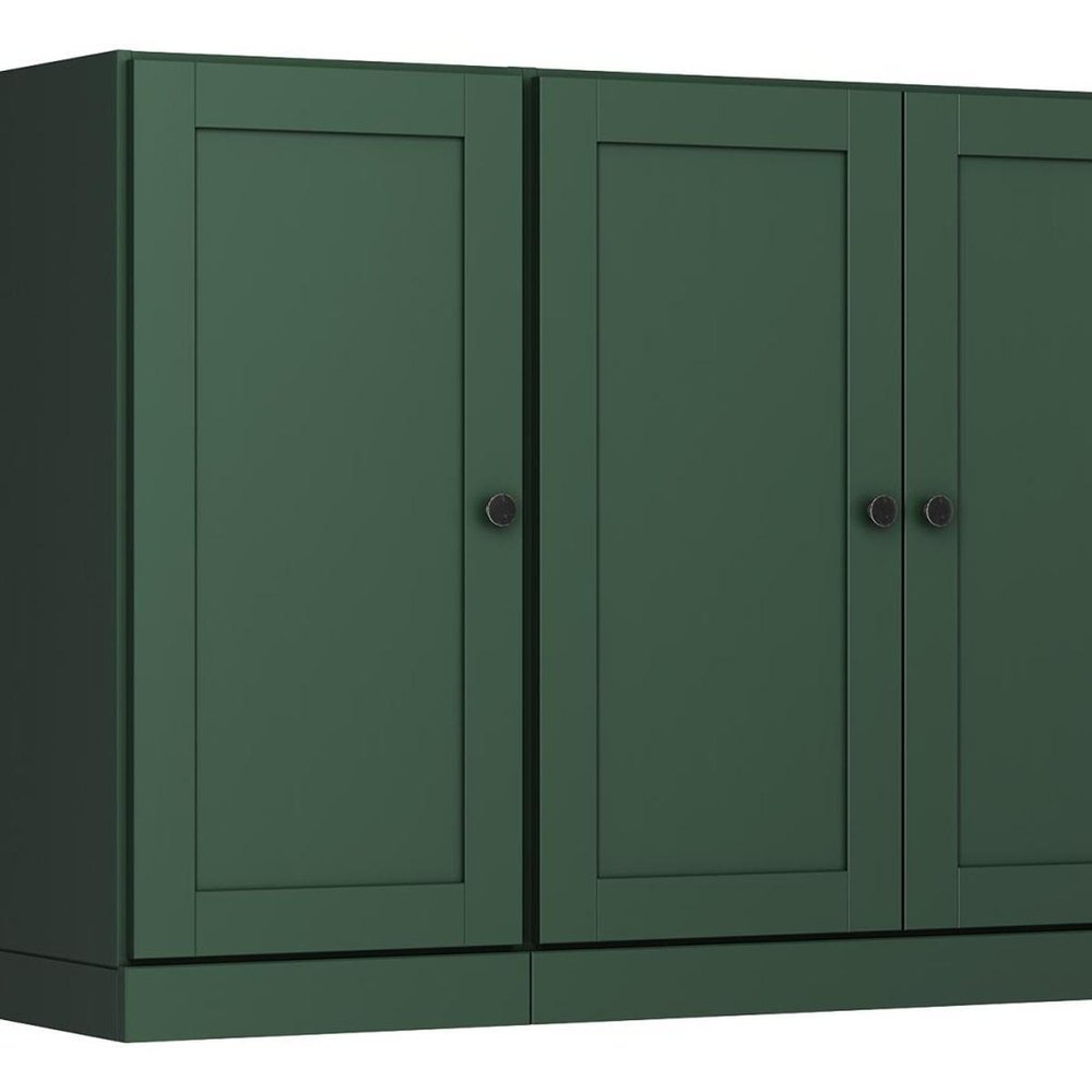 65" Green Solid Wood Two Drawer Sideboard With Four Doors