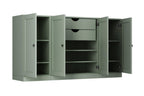 65" Sage Solid Wood Two Drawer Sideboard With Four Doors