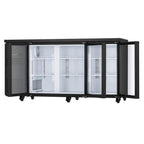 35" X 71" Clear and Black Metal Single Compartment Can Beverage Refrigerator