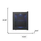 20" X 17" Clear and Black Metal Single Compartment Can Beverage Refrigerator