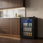 20" X 17" Clear and Black Metal Single Compartment Can Beverage Refrigerator