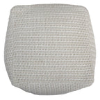 18" Off White Cotton Blend Cube Pouf Ottoman