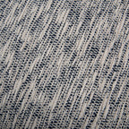 18" Blue and Ivory Cotton Blend Striped Cube Pouf Ottoman