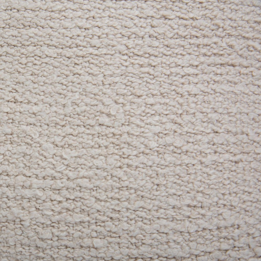 18" Beige and Natural Cotton Blend Cube Pouf Ottoman