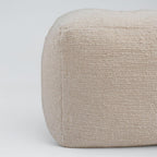 18" Beige and Natural Cotton Blend Cube Pouf Ottoman