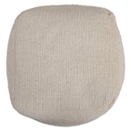 18" Beige and Natural Cotton Blend Cube Pouf Ottoman