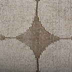 18" Beige Khaki and Natural Cotton Blend Geometric Cube Pouf Ottoman