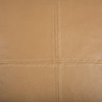 18" Tan Faux Leather Cube Pouf Ottoman