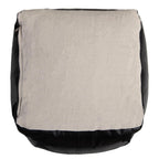 18" Tan Faux Leather Cube Pouf Ottoman
