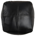 18" Tan Faux Leather Cube Pouf Ottoman