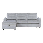 103" Gray Upholstered Sleeper Right Sofa