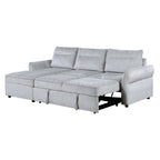 103" Gray Upholstered Sleeper Right Sofa