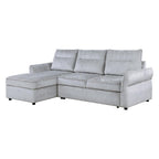 103" Gray Upholstered Sleeper Right Sofa