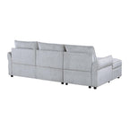 103" Gray Upholstered Sleeper Right Sofa