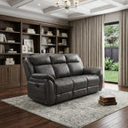 85" Gray And Charcoal Fabric Reclining Sofa