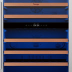 32" X 22" Silver and Black Metal Dual Compartment Wine Refrigerator