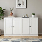 64" White Solid Wood Sideboard With Four Doors