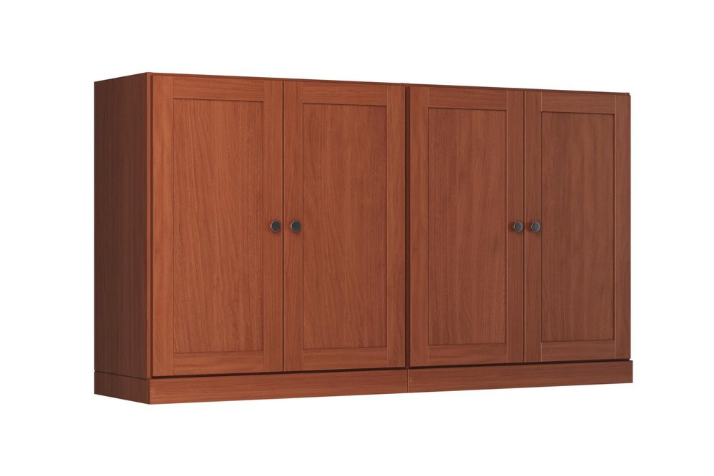 64" Coffee Solid Wood Sideboard With Four Doors