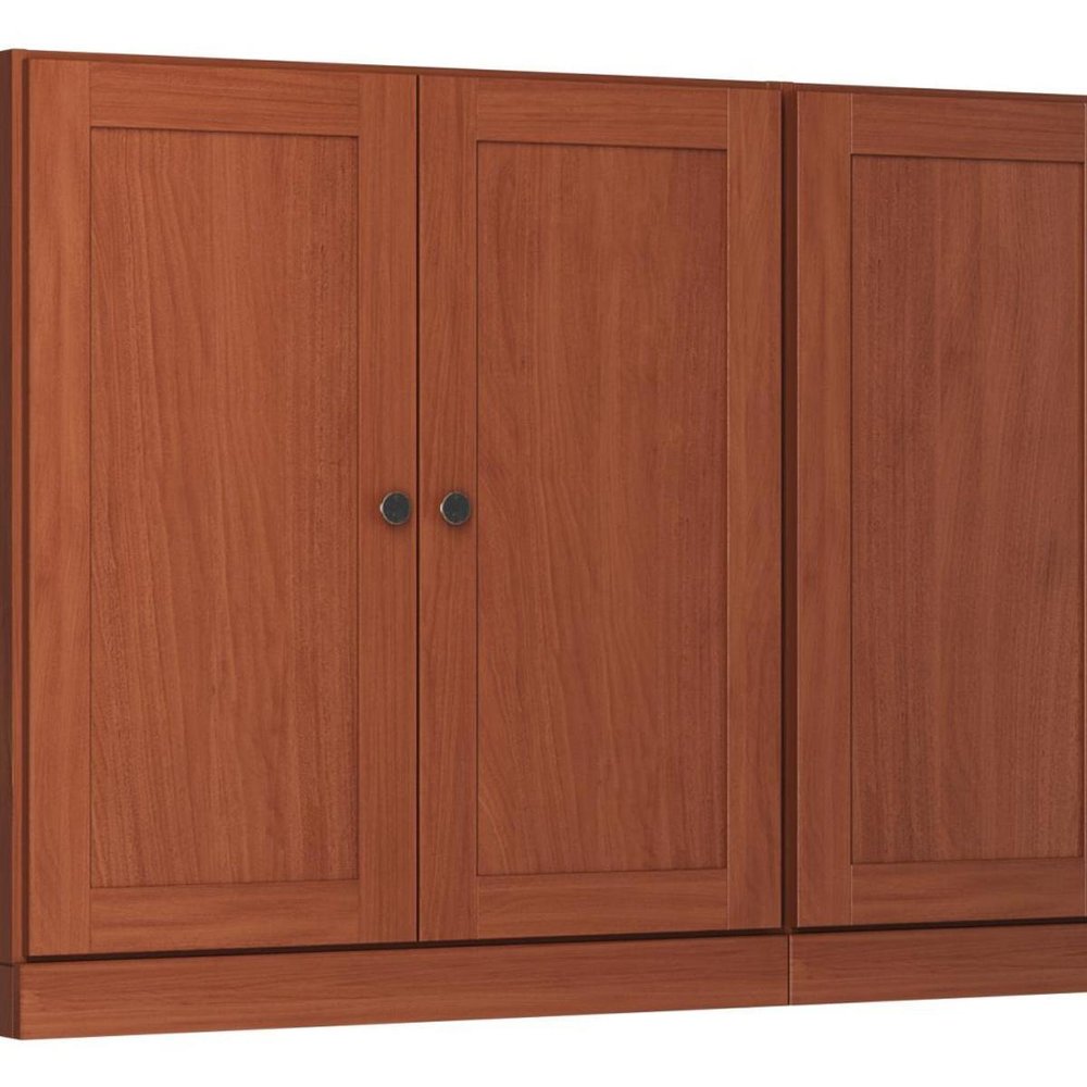 64" Coffee Solid Wood Sideboard With Four Doors