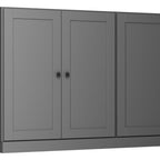 64" Gray Solid Wood Sideboard With Four Doors