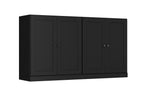 64" Black Solid Wood Sideboard With Four Doors