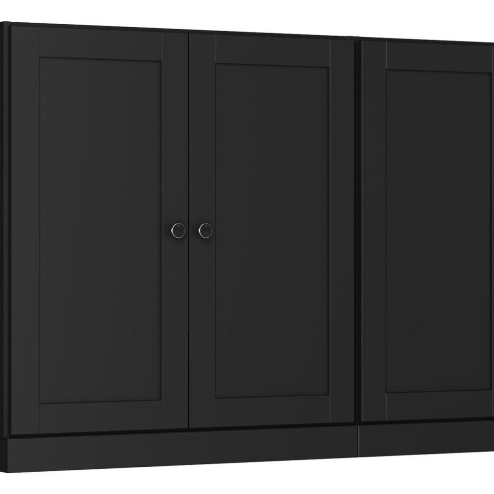 64" Black Solid Wood Sideboard With Four Doors