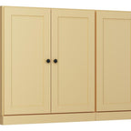 64" Yellow Solid Wood Sideboard With Four Doors