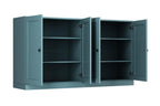 64" Aqua Solid Wood Sideboard With Four Doors
