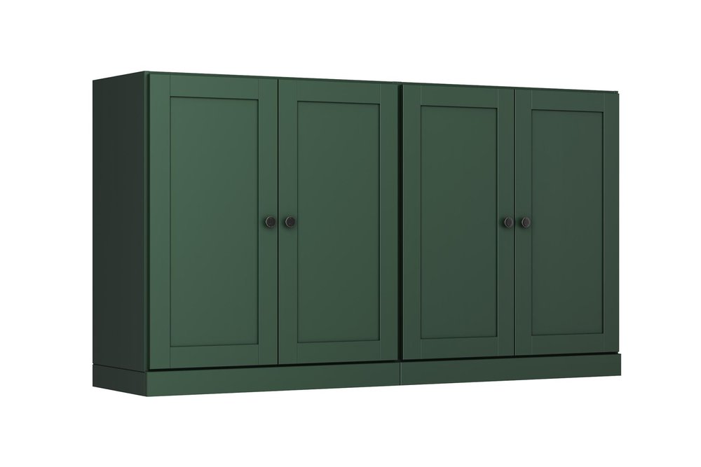 64" Green Solid Wood Sideboard With Four Doors