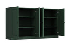 64" Green Solid Wood Sideboard With Four Doors